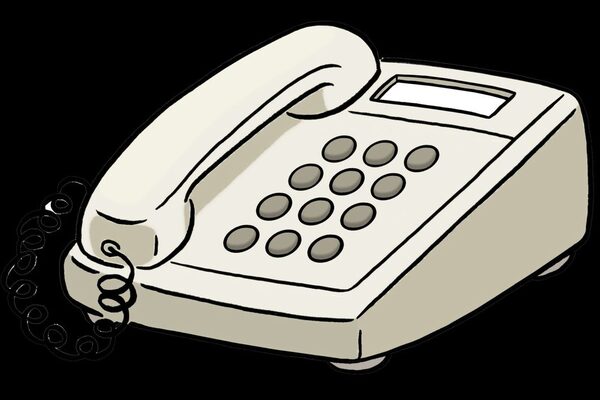 Ein Tastentelefon ist abgebildet