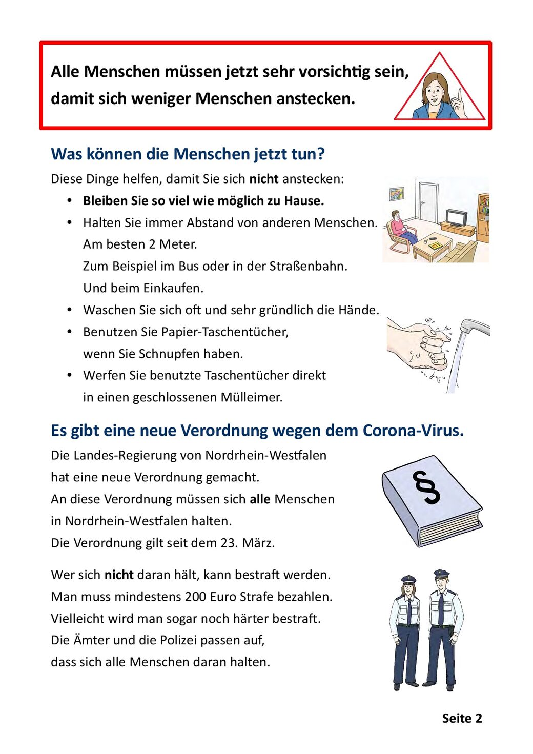 Bebilderte Erklärung des Corona-Virus in Leichter Sprache