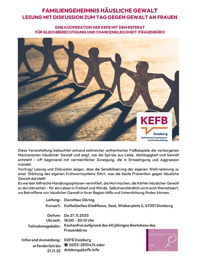 Plakat Lesung mit Dorothee Döring am 27.11.2025