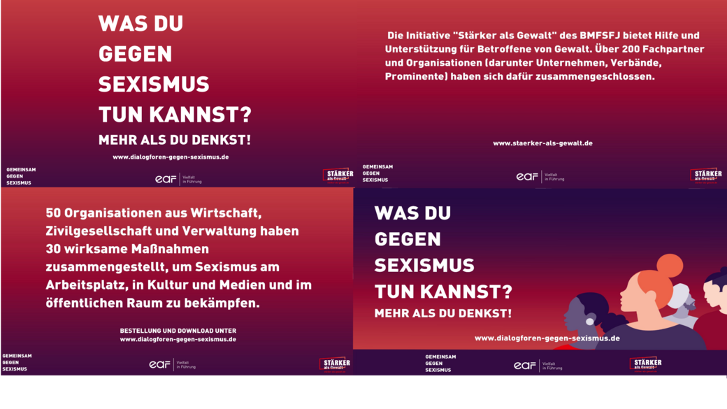 Banner "WAS DU GEGEN GEWALT TUN KANNST? MEHR ALS DU DENKST!"