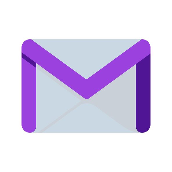 Briefumschlag mit lila Rand