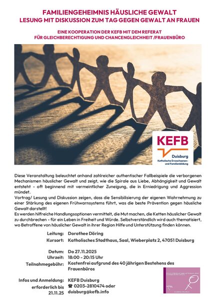Einladung zur Lesung Familiengeheimnis: Häusliche Gewalt