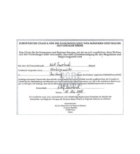 Unterzeichnung der EU Charta