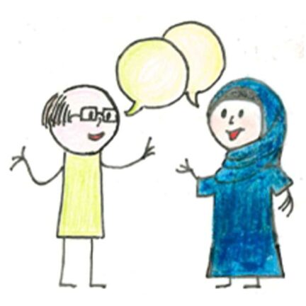 Menschen sprechen miteinander