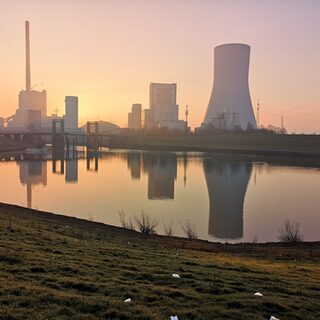 Kraftwerk Walsum bei Sonnenaufgang