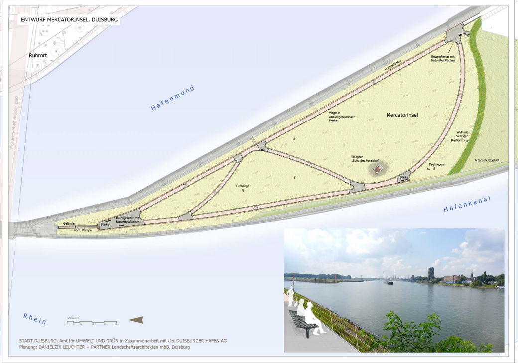 Entwurf für den Park auf der Mercatorinsel