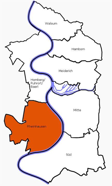 Stadtkarte mit Lage Rheinhausen