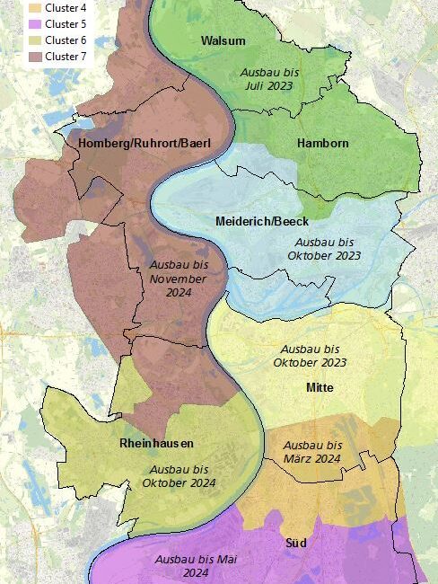grafische Darstellung Ausbauplan weiße Flecken Duisburg