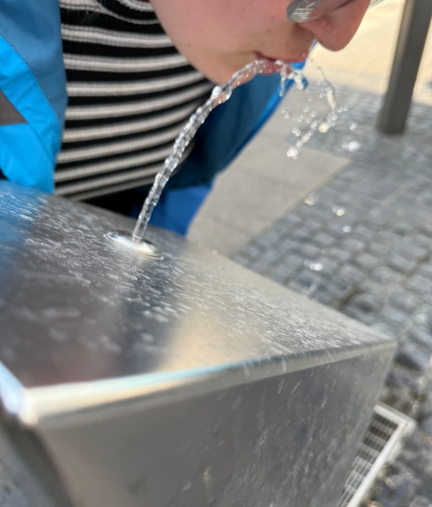 Karte von Duisburg mit Standorten der Trinkwasserbrunnen