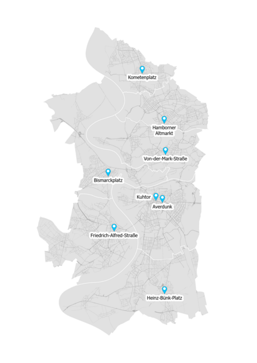 Standortkarte der Trinkwasserbrunnen