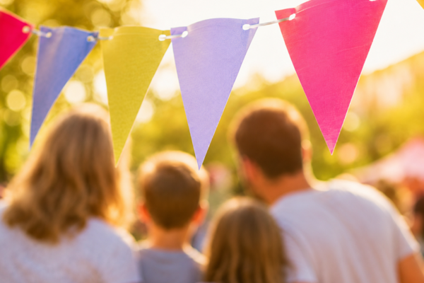 Familie auf einem Fest