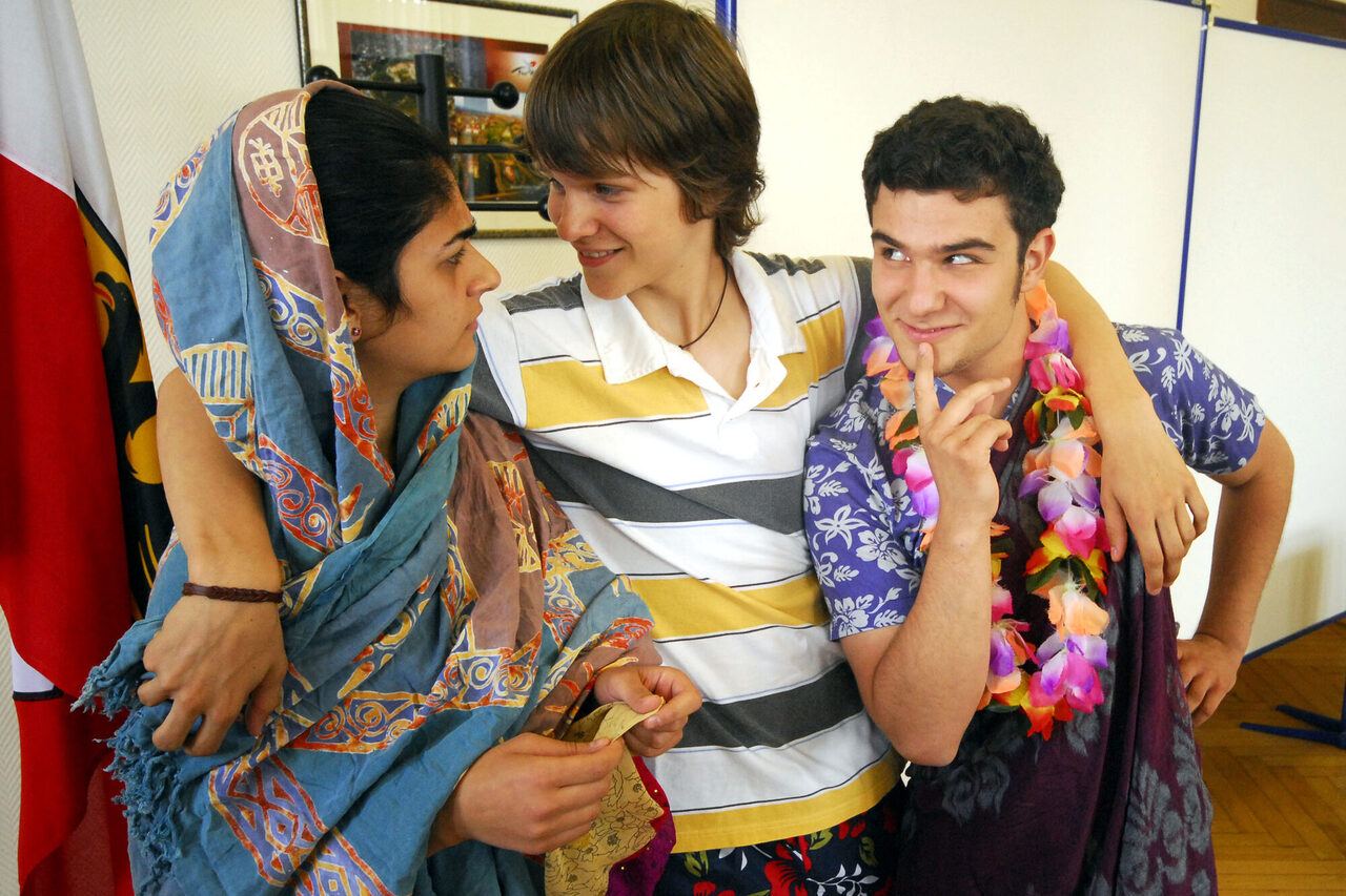 Theaterszene im Rahmen eines Jugendaustauschs