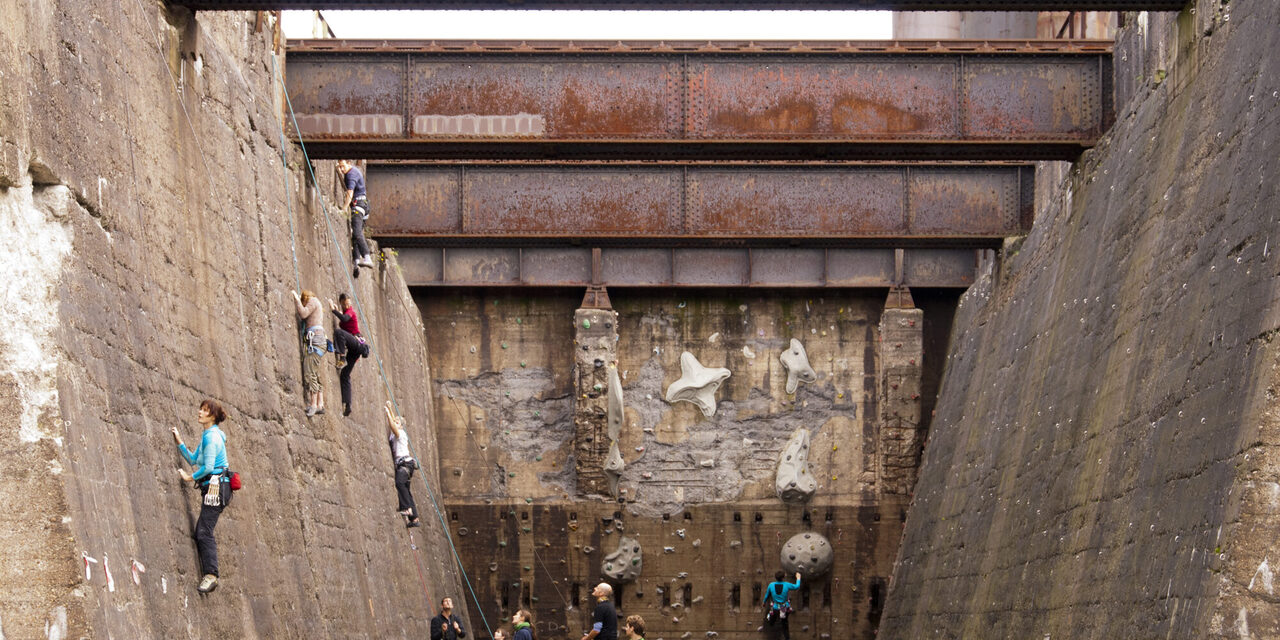 Kletterer im Erzbunker