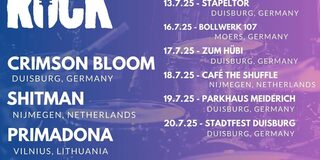 Die Bands sind Crimson Bloom aus Duisburg,Shitman aus Nijmwegen und Primadona aus Vilnius.