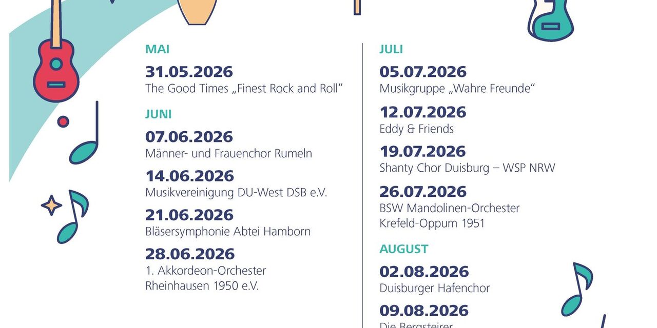 Flyer Sonntagskonzerte im Volkspark Rheinhausen