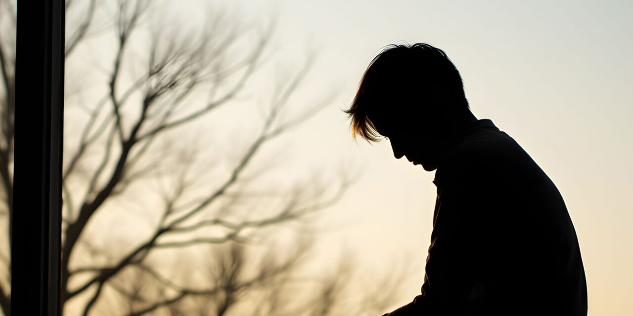 Schatten eines traurigen Menschen