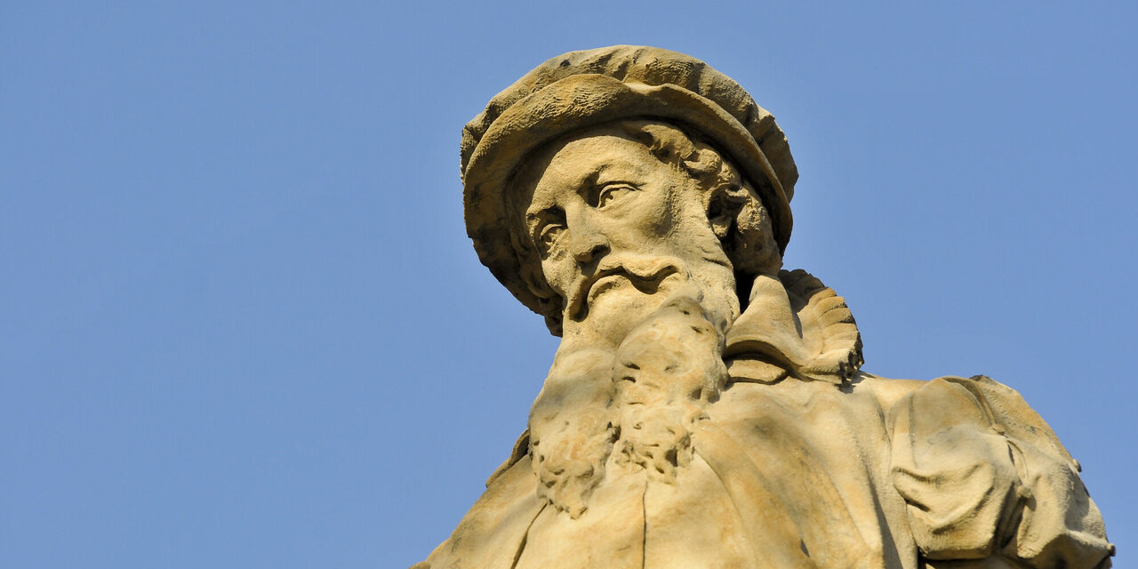 Abbild Gerhard Mercator aus Sandstein