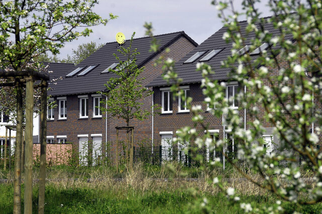 Ansicht einer Siedlung, Doppelhaushälften